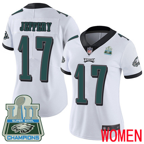 Women Philadelphia Eagles 17 Alshon Jeffery White Vapor Untouchable NFL Jersey Limited Player Super Bowl LII 100th